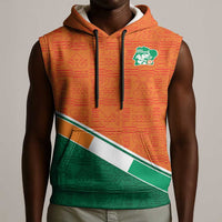 World Football 2026 Ivory Coast Custom Sleeveless Hoodie African Adinkra Pattern - Wonder Print Shop