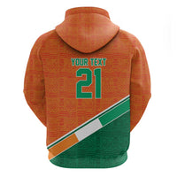 World Football 2026 Ivory Coast Custom Zip Hoodie African Adinkra Pattern - Wonder Print Shop
