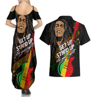 Legend Bob Get Up Stand Up Couples Matching Summer Maxi Dress and Hawaiian Shirt Reggae Multicolored LT9 - Wonder Print Shop