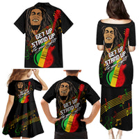 Legend Bob Get Up Stand Up Family Matching Puletasi and Hawaiian Shirt Reggae Multicolored - Wonder Print Shop