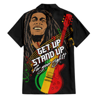 Legend Bob Get Up Stand Up Family Matching Short Sleeve Bodycon Dress and Hawaiian Shirt Reggae Multicolored - Wonder Print Shop