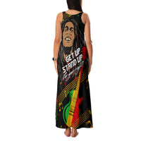 Legend Bob Get Up Stand Up Family Matching Tank Maxi Dress and Hawaiian Shirt Reggae Multicolored - Wonder Print Shop