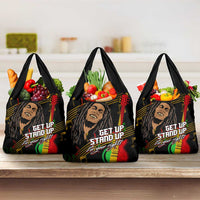Bob Marley Get Up Stand Up Grocery Bag Reggae Multicolored