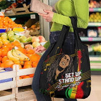 Bob Marley Get Up Stand Up Grocery Bag Reggae Multicolored