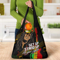 Bob Marley Get Up Stand Up Grocery Bag Reggae Multicolored