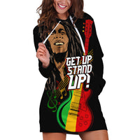 Legend Bob Get Up Stand Up Hoodie Dress Reggae Multicolored - Wonder Print Shop