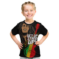 Legend Bob Get Up Stand Up Kid T Shirt Reggae Multicolored - Wonder Print Shop