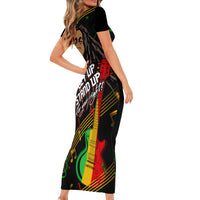Legend Bob Get Up Stand Up Short Sleeve Bodycon Dress Reggae Multicolored - Wonder Print Shop