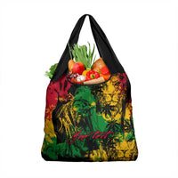 Rastafarian Lion Bob Marley Grocery Bag Reggae Festival Sketch Portrait
