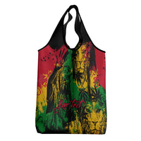 Rastafarian Lion Bob Marley Grocery Bag Reggae Festival Sketch Portrait