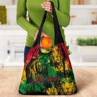 Rastafarian Lion Bob Marley Grocery Bag Reggae Festival Sketch Portrait