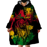 Rastafarian Lion Legend Bob Wearable Blanket Hoodie Reggae Festival Sketch Portrait - Wonder Print Shop