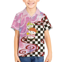 Personalized Japanese Kawaii Sushi Roll Family Matching Long Sleeve Bodycon Dress and Hawaiian Shirt Wagara Palaka Pattern