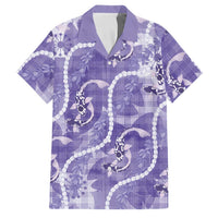 Japanese Koi Fish Family Matching Off Shoulder Maxi Dress and Hawaiian Shirt Purple Wagara Palaka Honohono Pikake Lei