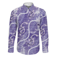 Japanese Koi Fish Family Matching Off Shoulder Maxi Dress and Hawaiian Shirt Purple Wagara Palaka Honohono Pikake Lei
