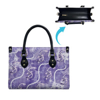 Japanese Koi Fish Leather Bag Purple Wagara Palaka Honohono Pikake Lei