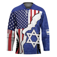 USA Israel Hockey Jersey Stars of David Sporty Style