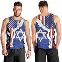 USA Israel Men Tank Top Stars of David Sporty Style