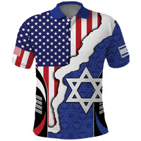 USA Israel Polo Shirt Stars of David Sporty Style