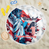Personalized United States Independence Day Beach Blanket Statue of Liberty Happy 4th Of July LT9 - Wonder Print Shop