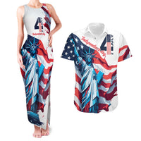 Personalized United States Independence Day Couples Matching Tank Maxi Dress and Hawaiian Shirt Statue of Liberty Happy 4th Of July LT9 - Wonder Print Shop