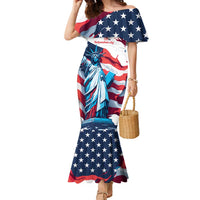 Personalized United States Independence Day Family Matching Mermaid Dress and Hawaiian Shirt Statue of Liberty Happy 4th Of July LT9 - Wonder Print Shop