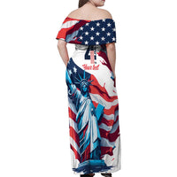 Personalized United States Independence Day Family Matching Off Shoulder Maxi Dress and Hawaiian Shirt Statue of Liberty Happy 4th Of July LT9 - Wonder Print Shop