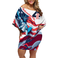 Personalized United States Independence Day Family Matching Off Shoulder Short Dress and Hawaiian Shirt Statue of Liberty Happy 4th Of July LT9 - Wonder Print Shop
