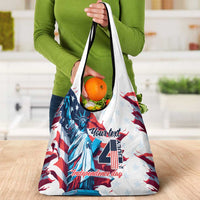 Personalized United States Independence Day Grocery Bag Statue of Liberty Happy 4th Of July