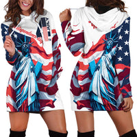 Personalized United States Independence Day Hoodie Dress Statue of Liberty Happy 4th Of July - Wonder Print Shop