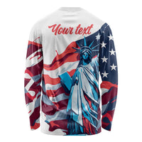 Personalized United States Independence Day Long Sleeve Shirt Statue of Liberty Happy 4th Of July - Wonder Print Shop