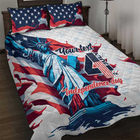 Personalized United States Independence Day Quilt Bed Set Statue of Liberty Happy 4th Of July - Wonder Print Shop