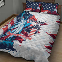 Personalized United States Independence Day Quilt Bed Set Statue of Liberty Happy 4th Of July - Wonder Print Shop
