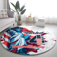 Personalized United States Independence Day Round Carpet Statue of Liberty Happy 4th Of July
