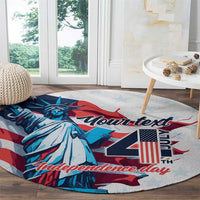Personalized United States Independence Day Round Carpet Statue of Liberty Happy 4th Of July