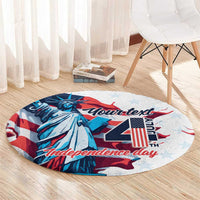 Personalized United States Independence Day Round Carpet Statue of Liberty Happy 4th Of July