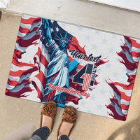 Personalized United States Independence Day Rubber Doormat Statue of Liberty Happy 4th Of July - Wonder Print Shop
