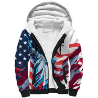 Personalized United States Independence Day Sherpa Hoodie Statue of Liberty Happy 4th Of July - Wonder Print Shop