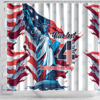 Personalized United States Independence Day Shower Curtain Statue of Liberty Happy 4th Of July
