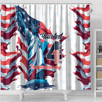 Personalized United States Independence Day Shower Curtain Statue of Liberty Happy 4th Of July