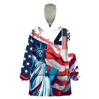Personalized United States Independence Day Wearable Blanket Hoodie Statue of Liberty Happy 4th Of July - Wonder Print Shop
