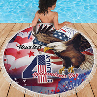Personalized American Eagles 4th of July Beach Blanket USA Independence Day LT9 - Wonder Print Shop