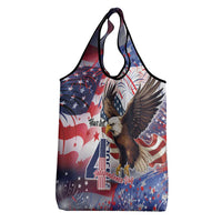 Personalized American Eagles 4th of July Grocery Bag USA Independence Day