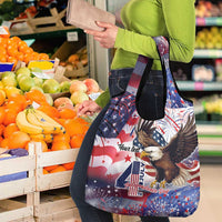 Personalized American Eagles 4th of July Grocery Bag USA Independence Day