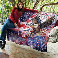 Personalized American Eagles 4th of July Quilt USA Independence Day - Wonder Print Shop