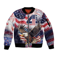 Personalized American Eagles 4th of July Sleeve Zip Bomber Jacket USA Independence Day - Wonder Print Shop