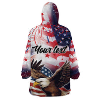 Personalized American Eagles 4th of July Wearable Blanket Hoodie USA Independence Day - Wonder Print Shop