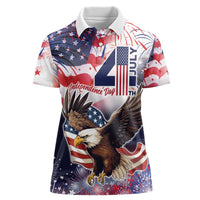 Personalized American Eagles 4th of July Women Polo Shirt USA Independence Day - Wonder Print Shop