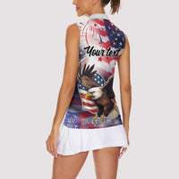 Personalized American Eagles 4th of July Women Sleeveless Polo Shirt USA Independence Day - Wonder Print Shop