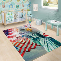 Personalized 4th of July USA Statue of Liberty Area Rug Happy Independence Day LT9 - Wonder Print Shop